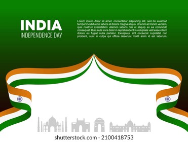 India Independence day background banner poster for national celebration on August 15 th.