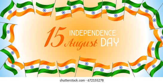 India Independence Day banner. Celebration 15 th of August.