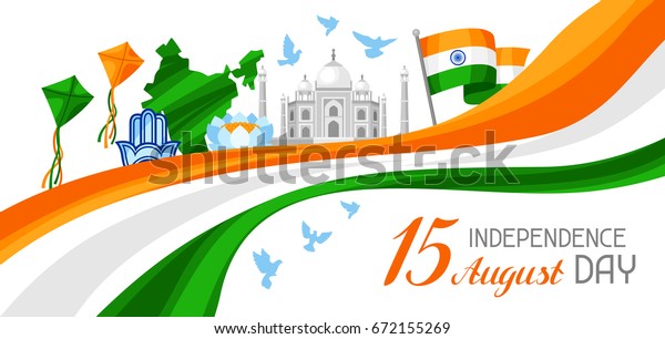 India Independence Day Banner Celebration 15 Stock Vector (Royalty Free ...