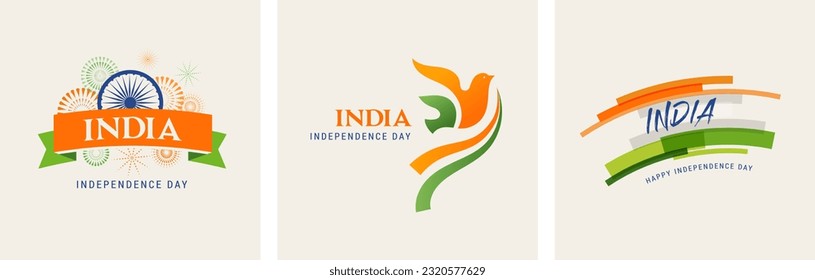 India Independence day, banner, poster and greeting card. 76 Year Anniversary Independence Day Logo. Vector design