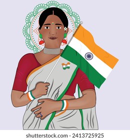 India Independence day  cartoon character vector