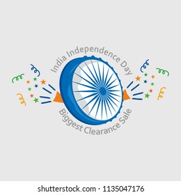 India Independence day celebration, Ashok Chakra with lots of ribbons