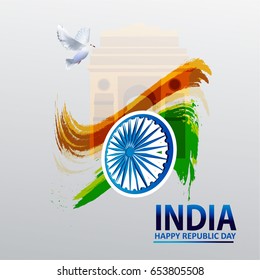 India Independence Day Celebration Background Ashoka Stock Vector ...