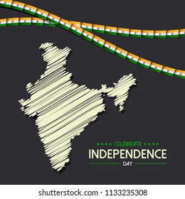 India Independence day design with flag and typography and also 