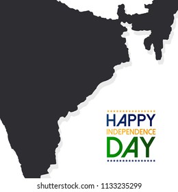 India Independence day design with map and typography vector