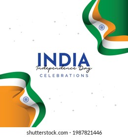 India independence day design template. Celebrations banner design with india flag.