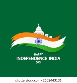 India independence day flag architecture, vector art illustration.