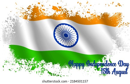 India Independence day flag with copy space. suitable to place on tshirt, bag, hat, mug,sweater, banner, poster, blanket, paper, and curtain.
