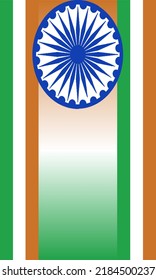 India Independence Day flag Horizontal with copy space. suitable to place on tshirt, mug, stickers, paper, banner, flag, and blanket.