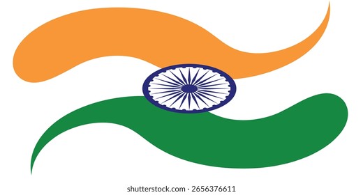 India Independence Day Flag Vector Design – Tiranga Abstract Background with Ashoka Chakra and Patriotic Theme