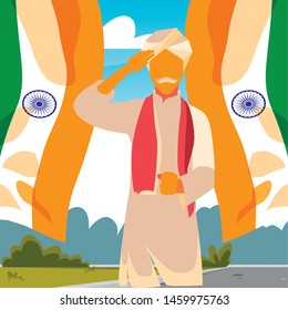 india independence day flat design