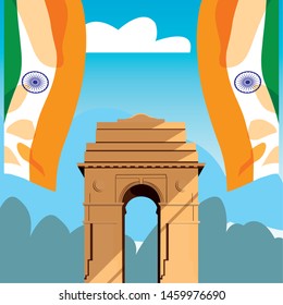india independence day flat design