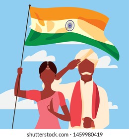 india independence day flat design
