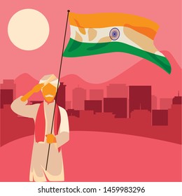 india independence day flat design