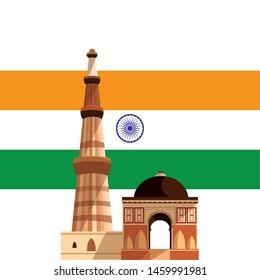 India independence day, flat design