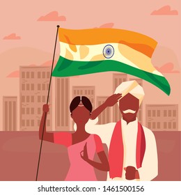 india independence day flat design