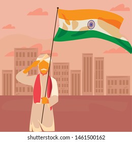 india independence day flat design