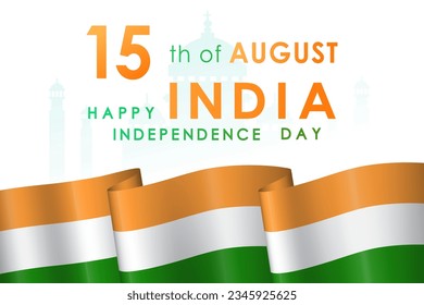 India independence day greeting card, banner with template text vector illustration