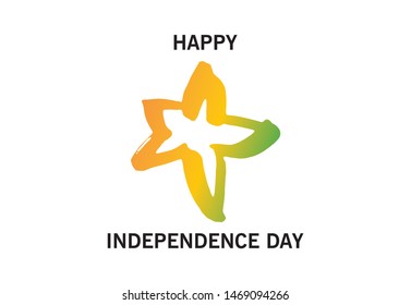 India Independence Day hand drawn lettering design. Designed for advertising, announcement, invitation, party, menu, bar, restaurant. Phrase for greeting card or poster. Vector illustration (EPS10). 