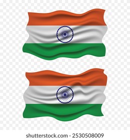 india independence day with indian national flag waving fabric illustration png element with pole emoji and clipart transparent background