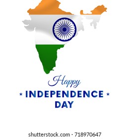 India Independence day. India map. Vector illustration.