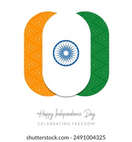 India Independence Day Minimal Design with Traditional Indian Pattern