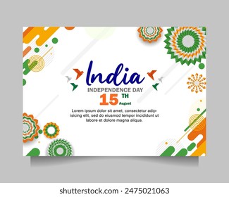 afiche del día de la independencia de india. Ilustración vectorial