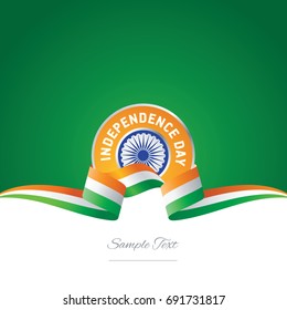 India Independence Day Ribbon Logo Icon