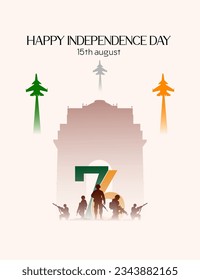 India independence day. story, vector illustration of 15th August. 