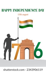 India independence day. story, vector illustration of 15th August.
