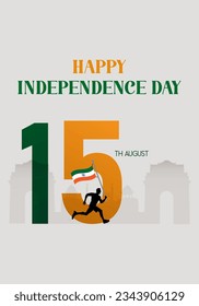 India independence day. story, vector illustration of 15th August.
