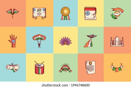 india independence day theme set