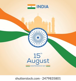 Diseño de Vector del día de la independencia de India.