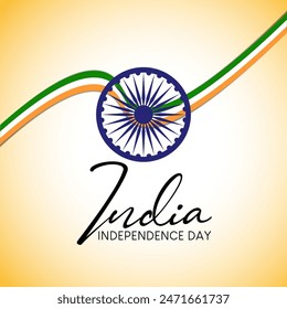 India Independence Day vector. Happy Independence Day with India Flag vector.