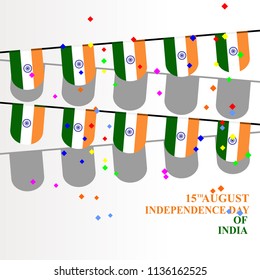 India Independence Day Vector Illustration. Suitable for greeting card, poster and banner.