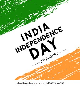 India Independence Day vector illustration. Indian holiday Celebration typography poster. Easy to edit template for banner, flyer, greeting card, invitation, etc.