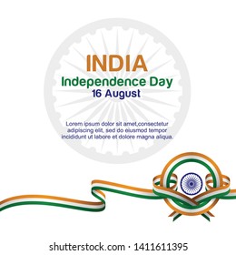 India Independence Day Vector Template Design Illustration - Vector