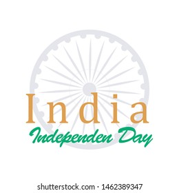 India Independence Day Vector. Template of greeting card with hand lettering of India Independence Day. 15 th August