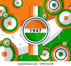 INDIA INDEPENDENCE DAY - Diseño de plantillas de vectores para el 15 de agosto y el Día de la República de India. Para afiches, volante, fondo de banners