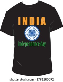 india independence day white t-shirt design vector art and illustration
