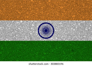 India, Indian flag with grunge texture.Vector template