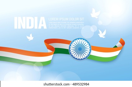 India. Indian flag on blue background