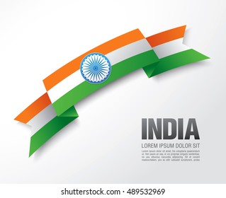 India. Indian flag on white background