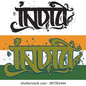 india written in indian font type