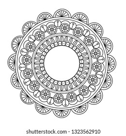 India Inspired Mandala Vector Illustration Black Stock Vector (Royalty ...