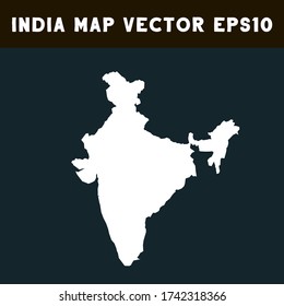 India  isolated vector map silhouette