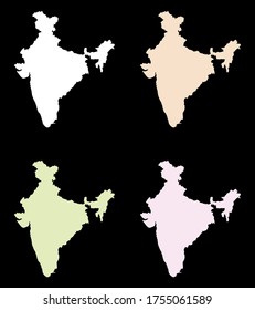 India  isolated vector map silhouette
