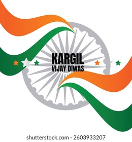 India Kargil Vijay diwas vector cartoon banner