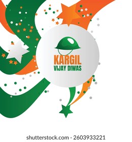 India Kargil Vijay diwas vector cartoon banner