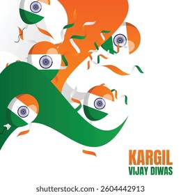 India Kargil Vijay diwas vector cartoon banner